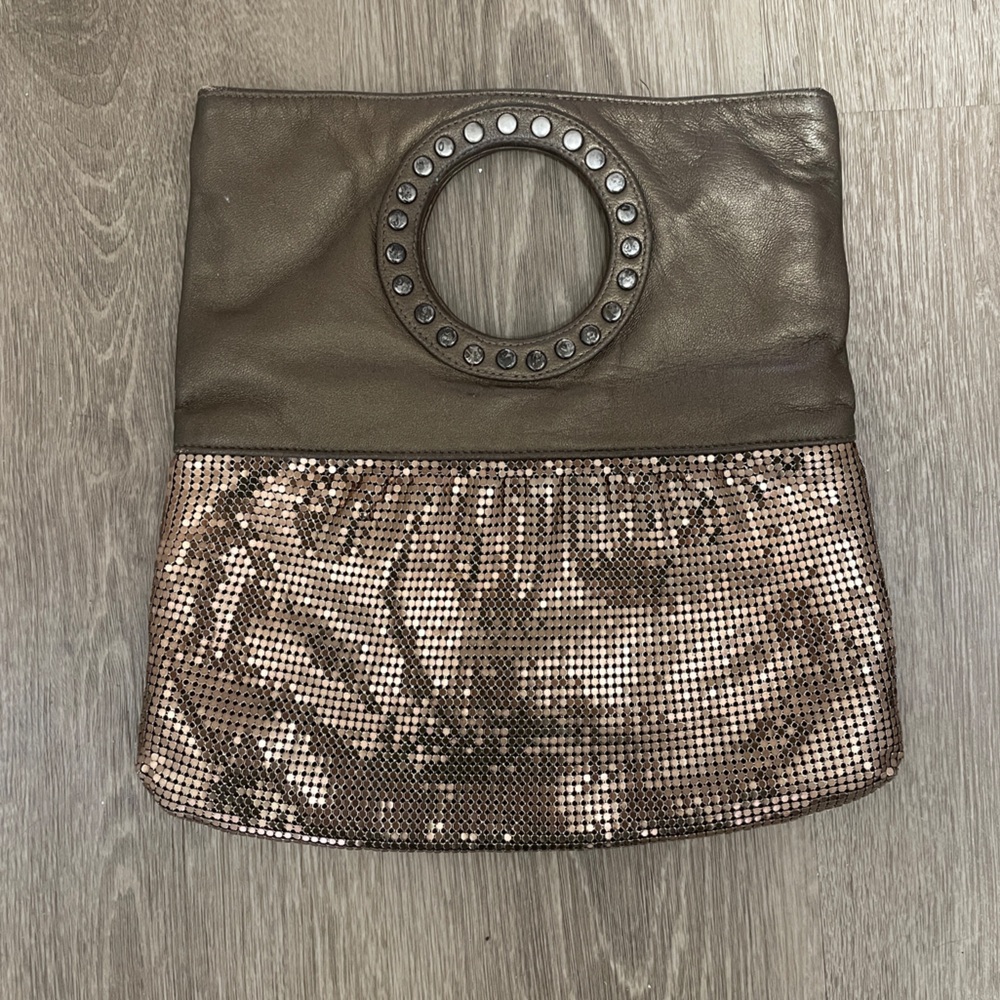 Whiting & Davis Leather Wristlet Clutch